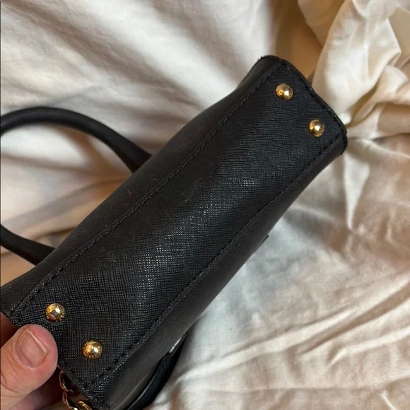 Michael Kors Black and Gold Mini Crossbody - Picture 4 of 7